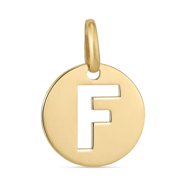 bogstav F vedhæng i 8 karat guld - My Letter
