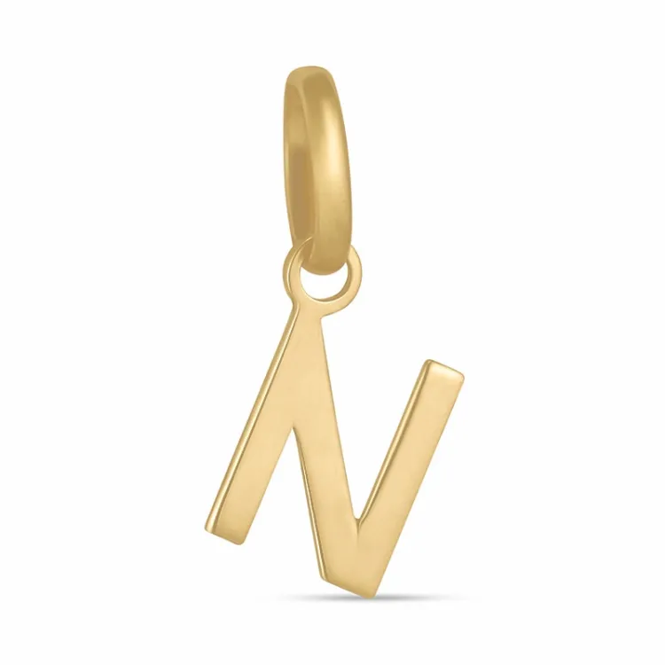 bogstav N vedhæng i 8 karat guld - My Letter