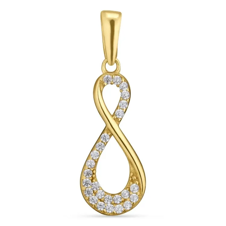 infinity zirkon vedhæng i 9 karat guld - Gold Collection