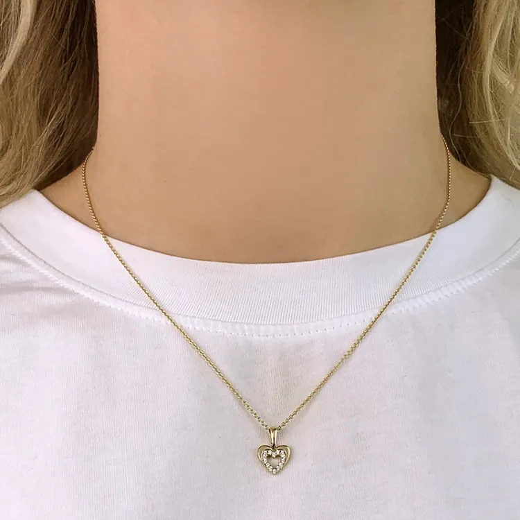 hjerte vedhæng i 9 karat guld - Gold Collection