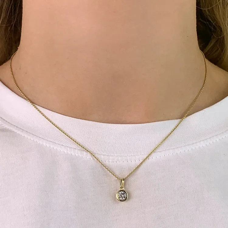 zirkon vedhæng i 9 karat guld - Gold Collection