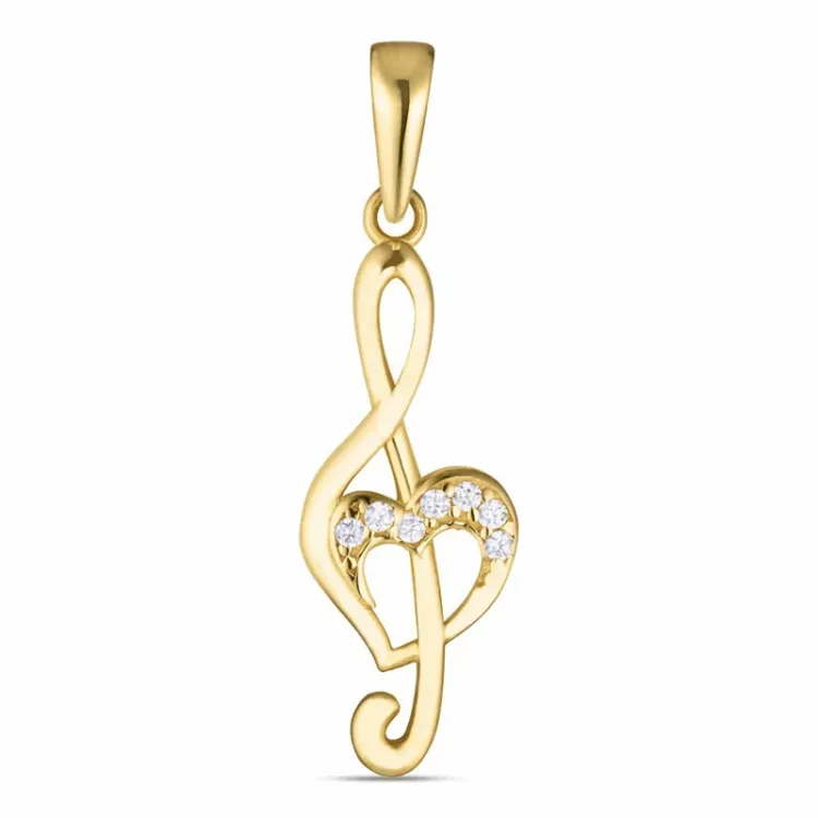 node zirkon vedhæng i 9 karat guld - Gold Collection