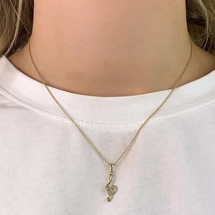 node zirkon vedhæng i 9 karat guld - Gold Collection