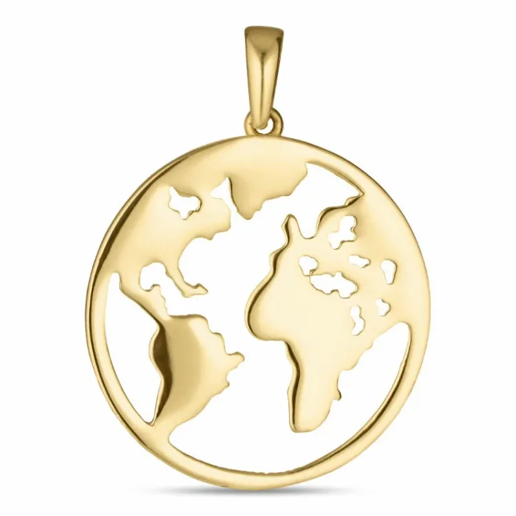 world vedhæng i 9 karat guld - Gold Collection