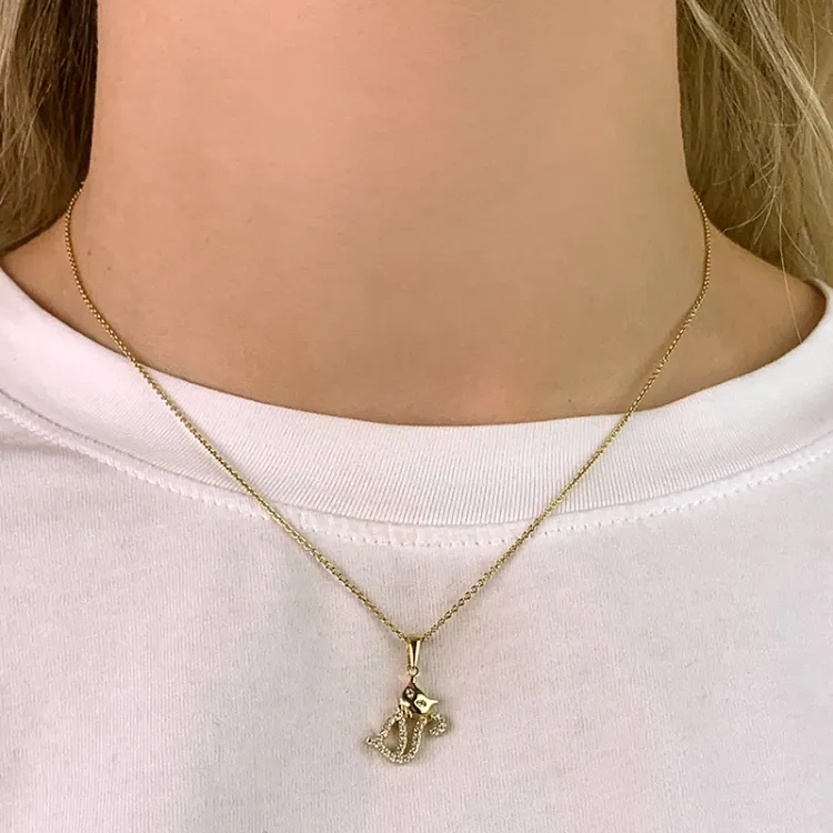 katte zirkon vedhæng i 9 karat guld - Gold Collection