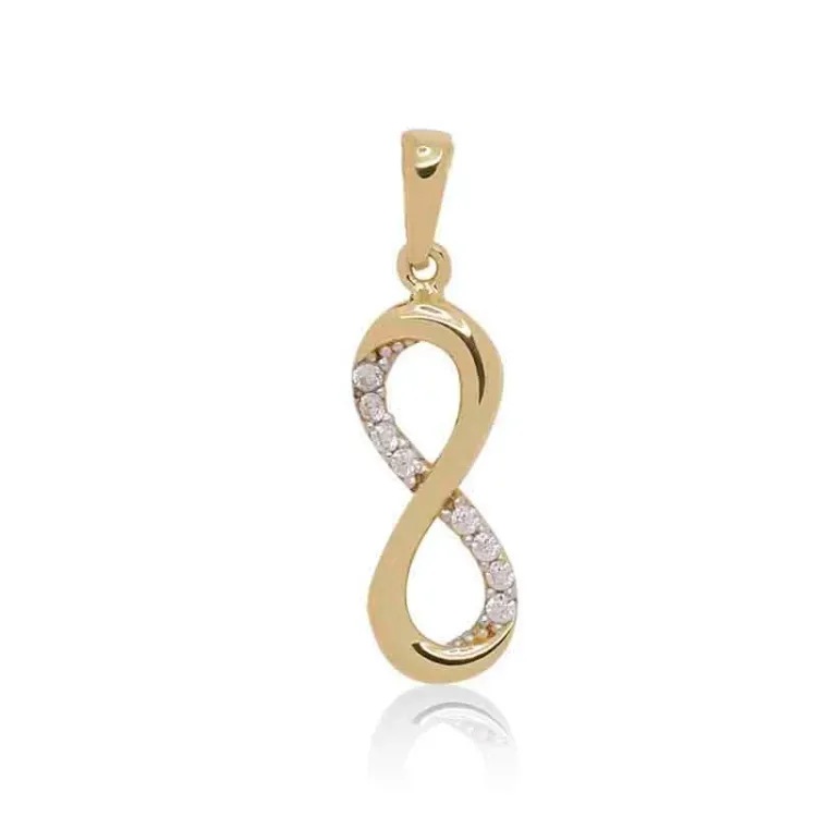 infinity zirkon vedhæng i 9 karat guld - Gold Collection