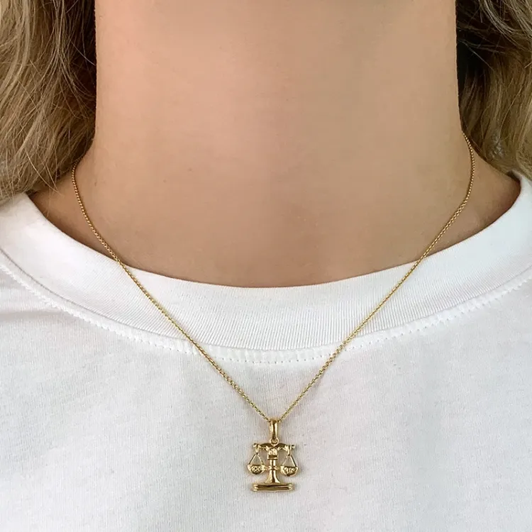 stjernetegn vægten vedhæng i 8 karat guld - Gold Collection
