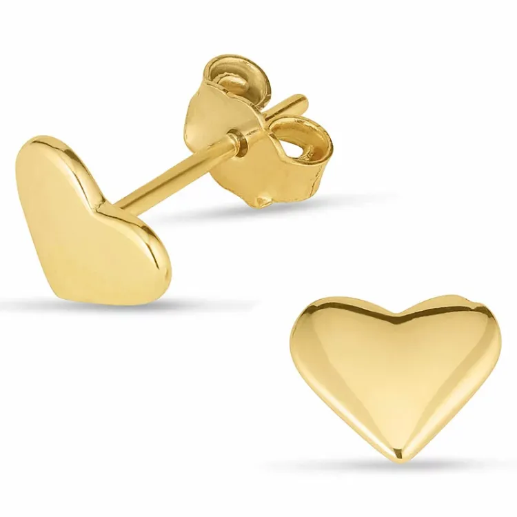 hjerte ørestikker i 8 karat guld - Gold Collection