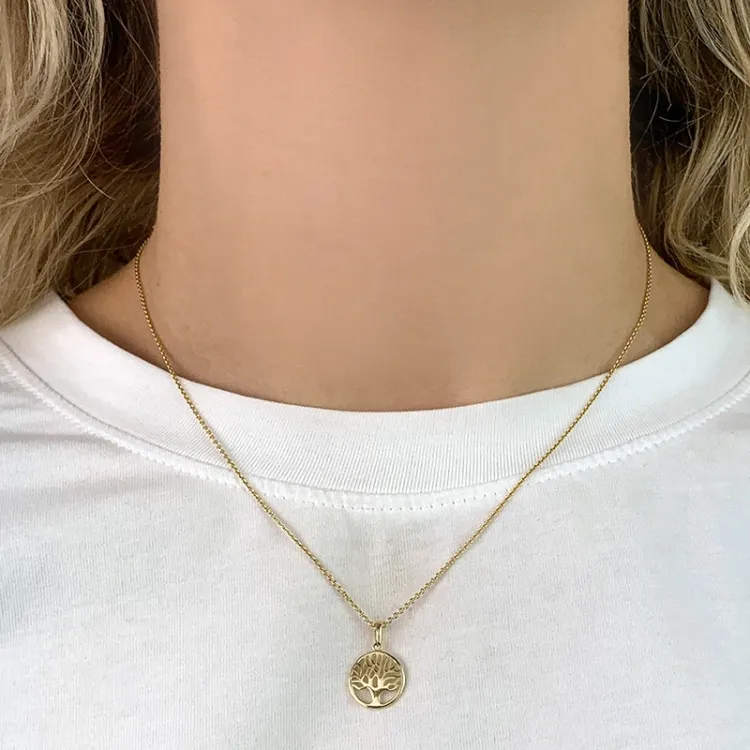 12 mm livets træ vedhæng i 8 karat guld - Gold Collection