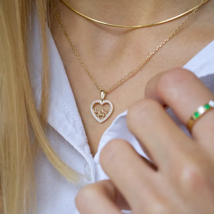 hjerte vedhæng i 8 karat guld - Gold Collection