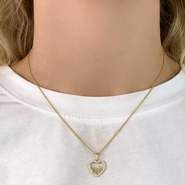 hjerte vedhæng i 8 karat guld - Gold Collection