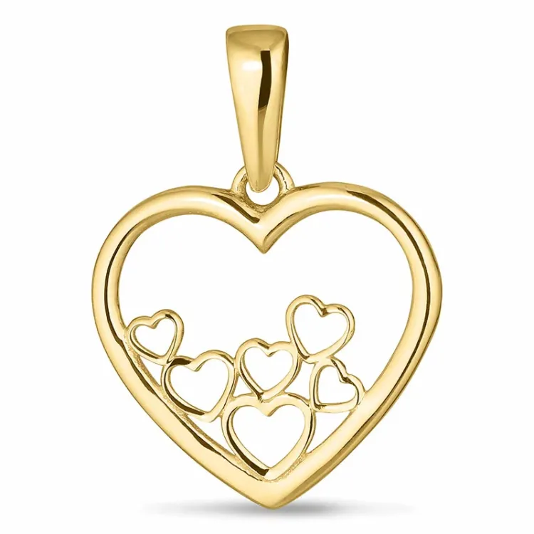 hjerte vedhæng i 8 karat guld