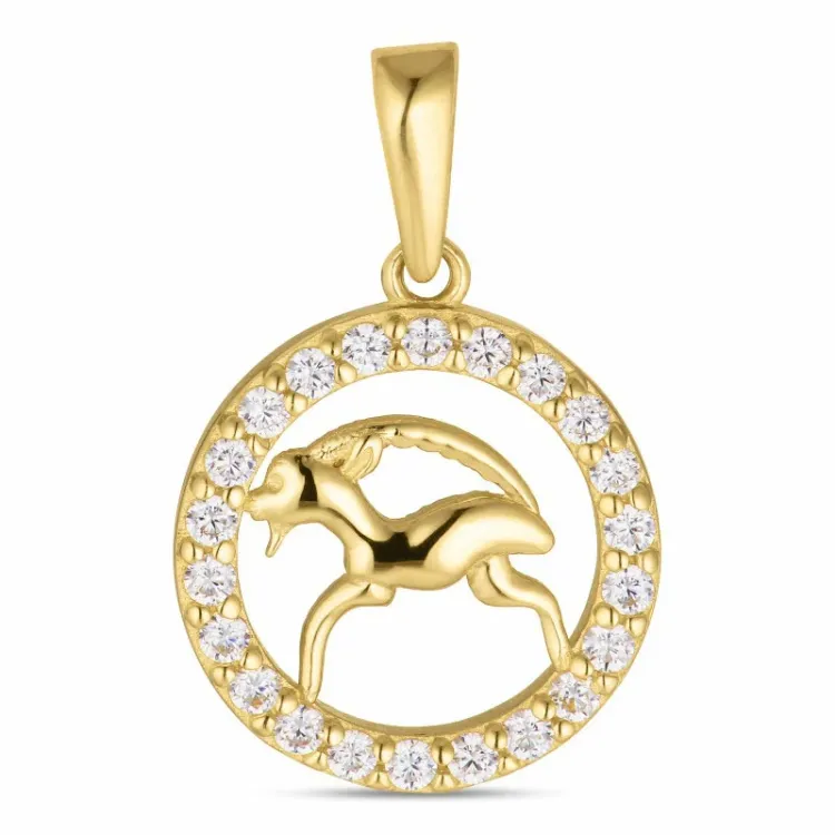 stjernetegn stenbukken vedhæng i 8 karat guld - Gold Collection
