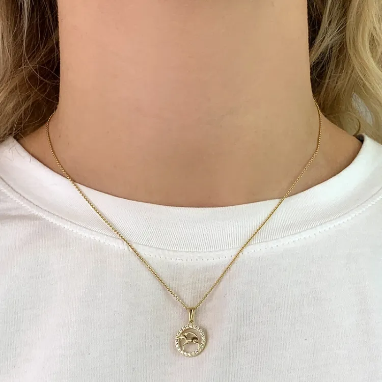stjernetegn stenbukken vedhæng i 8 karat guld - Gold Collection