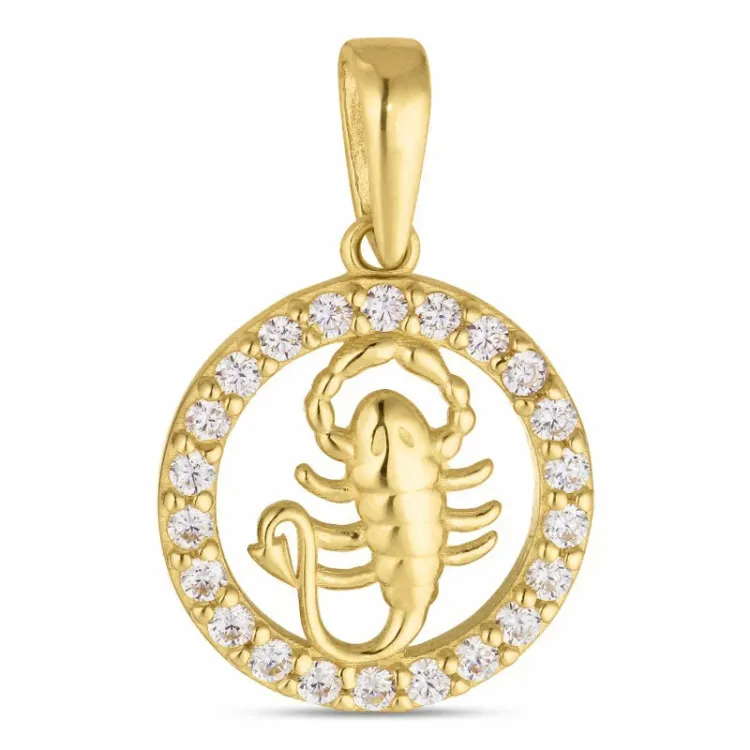 stjernetegn krebsen zirkon vedhæng i 8 karat guld - Gold Collection