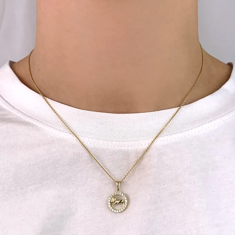 stjernetegn vædderen zirkon vedhæng i 8 karat guld - Gold Collection