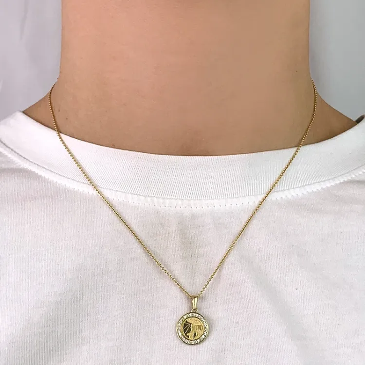 stjernetegn jomfruen zirkon vedhæng i 8 karat guld - Gold Collection