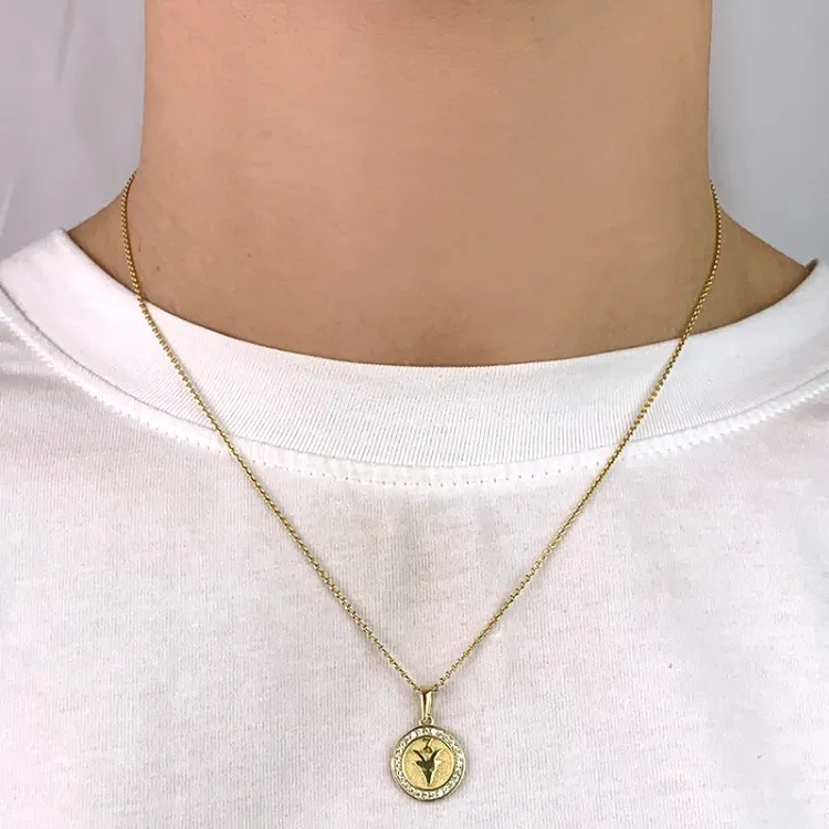 stjernetegn stenbukken zirkon vedhæng i 8 karat guld - Gold Collection
