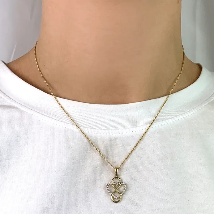 hjerte infinity zirkon vedhæng i 8 karat guld - Gold Collection