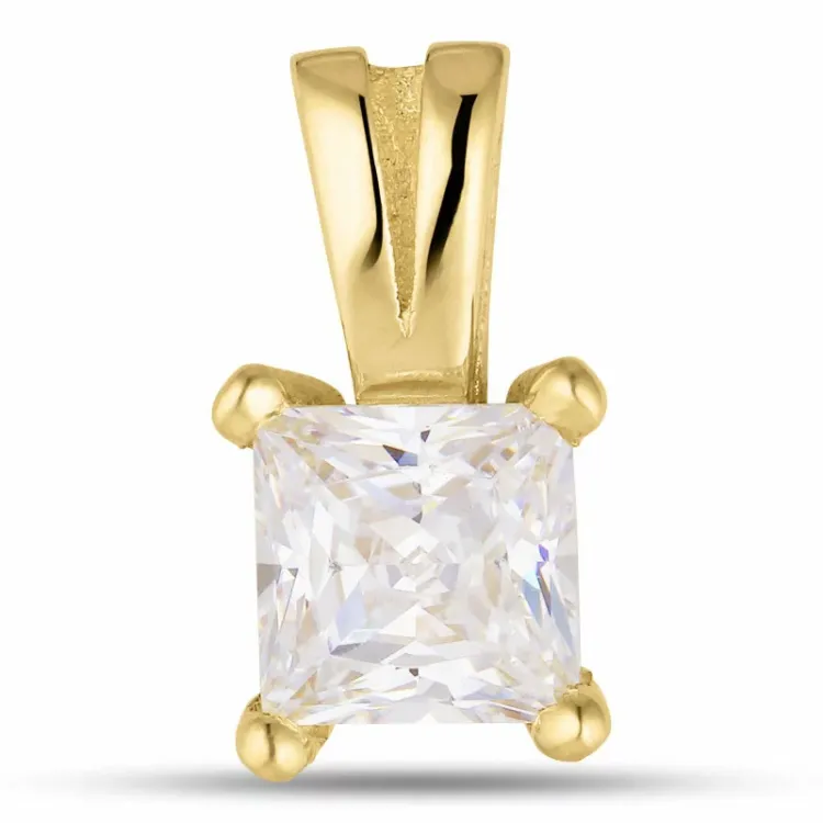 zirkon vedhæng i 8 karat guld