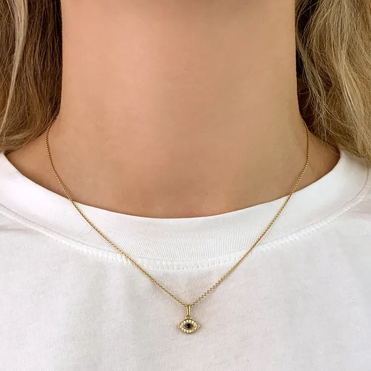 øjne zirkon vedhæng i 8 karat guld - Gold Collection