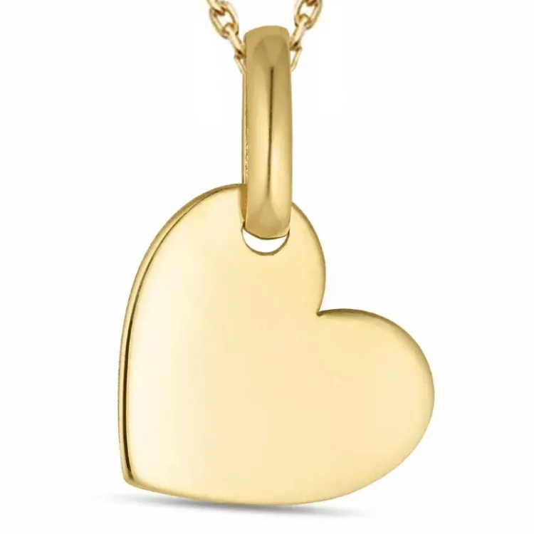 hjerte halskæde i forgyldt sølv med vedhæng i 8 karat guld - Gold Collection