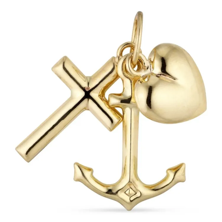 tro-håb-kærlighed vedhæng i 9 karat guld - Amoré