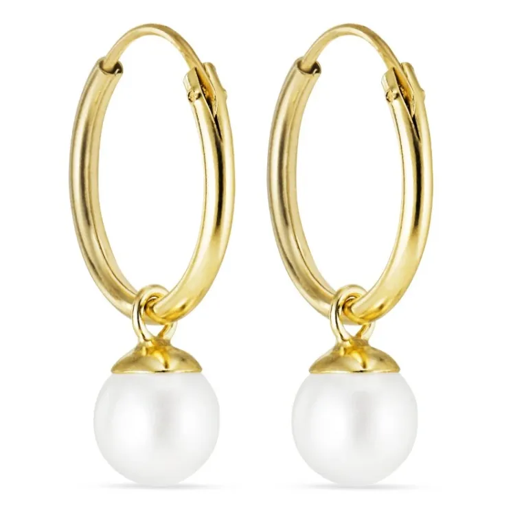 12 mm creoler i 9 karat guld - Gold Collection