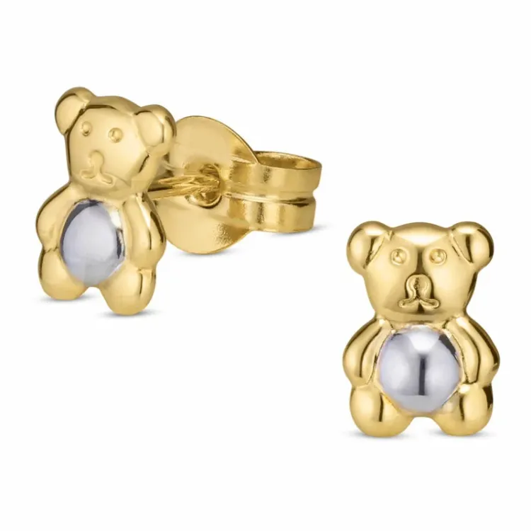 bamse ørestikker i 9 karat guld