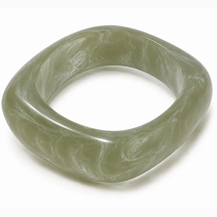 grøn bangle i resin - AURA