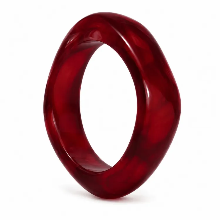 rød bangle i resin - AURA