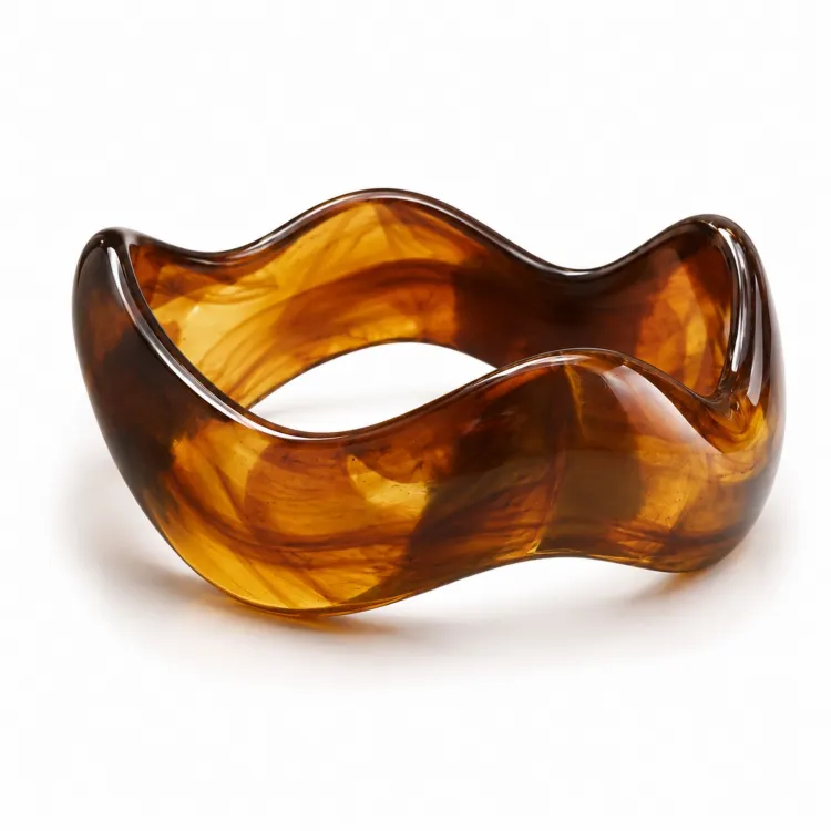 cognacfarvet bangle i resin - AURA