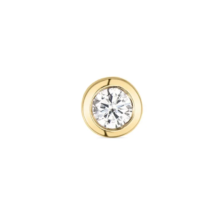 1 x 0,07 ct diamant solitaireørestik i 14 karat guld med diamant