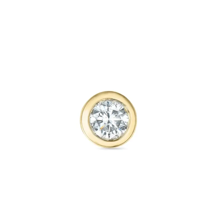 1 x 0,08 ct diamant solitaireørestik i 14 karat guld med diamant 