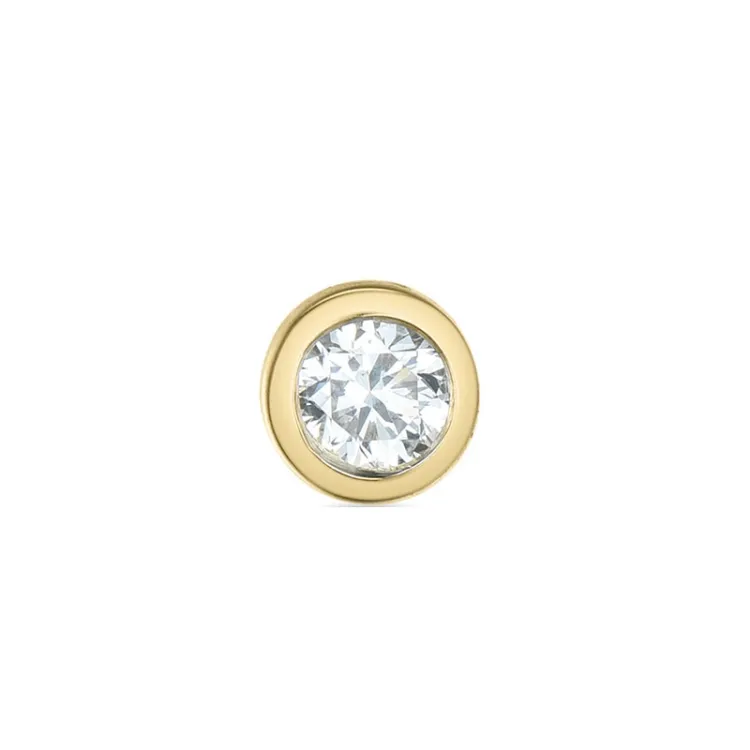 1 x 0,11 ct diamant solitaireørestik i 14 karat guld med diamant