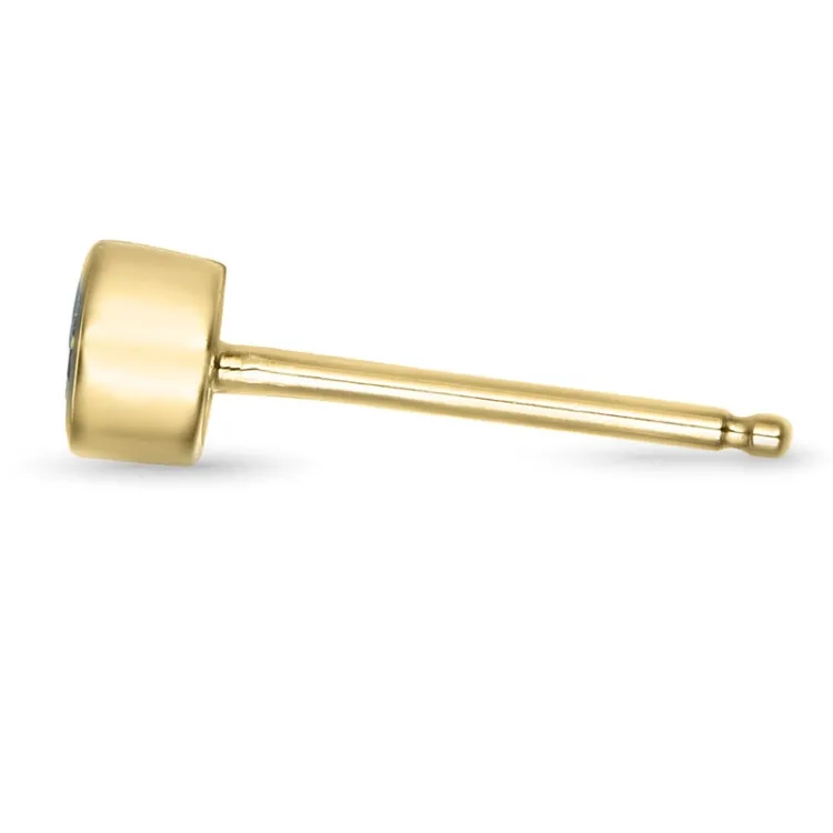 1 x 0,12 ct diamant solitaireørestik i 14 karat guld med diamant