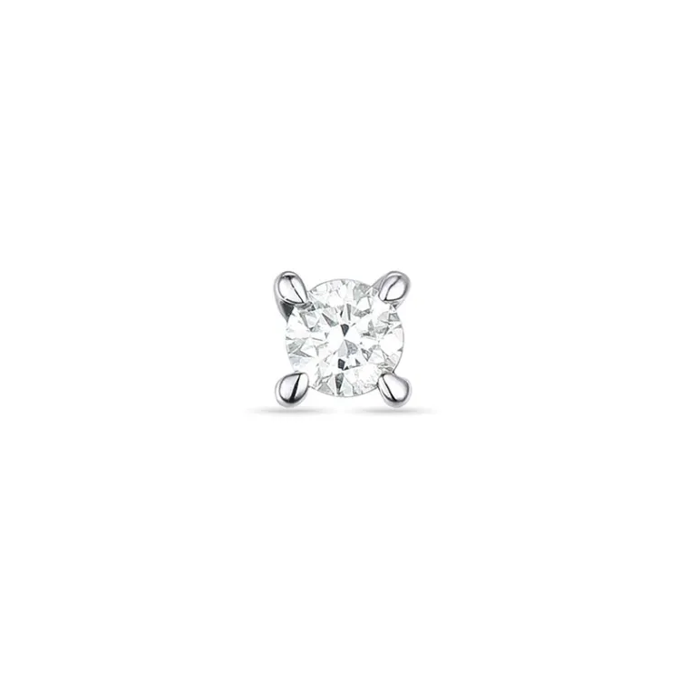1 x 0,03 ct solitaireørestik i 14 karat hvidguld med diamant 