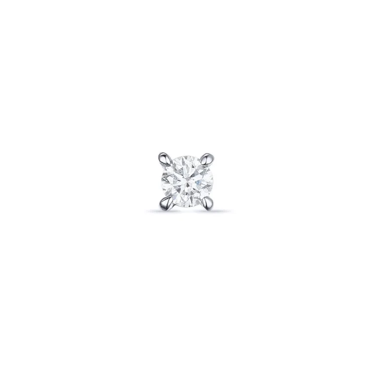 1 x 0,05 ct solitaireørestik i 14 karat hvidguld med diamant 