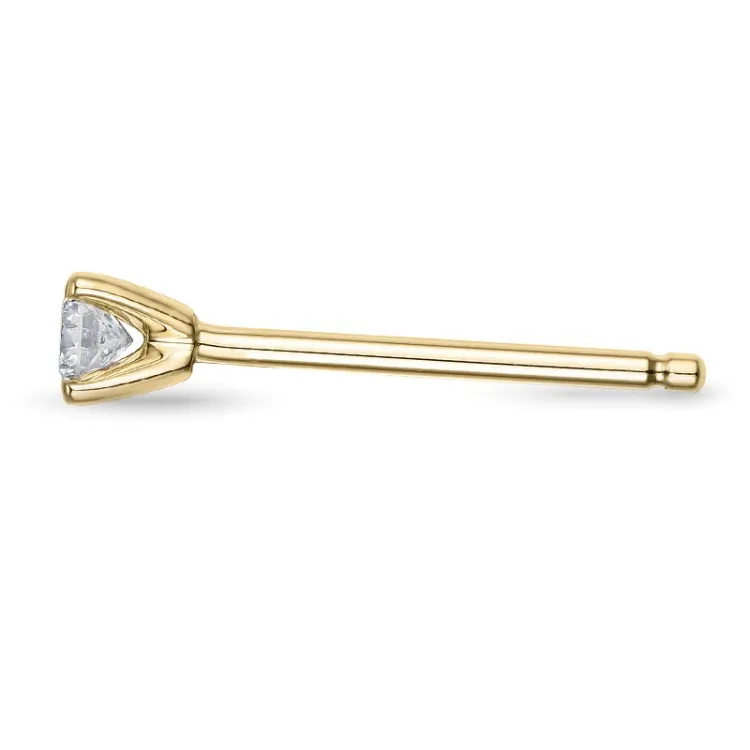 1 x 0,06 ct diamant solitaireørestik i 14 karat guld med diamant 