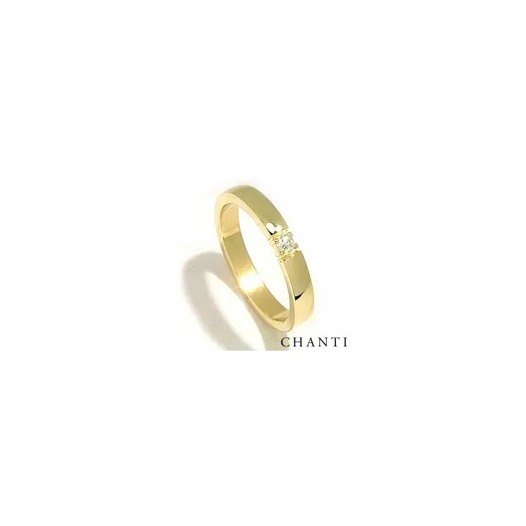 alliancering i 14 karat guld 1 x 0,07 ct
