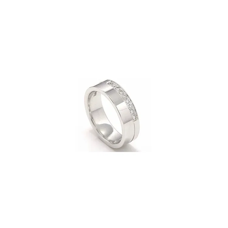 vielsesring i 14 karat hvidguld 9 x 0,015  ct