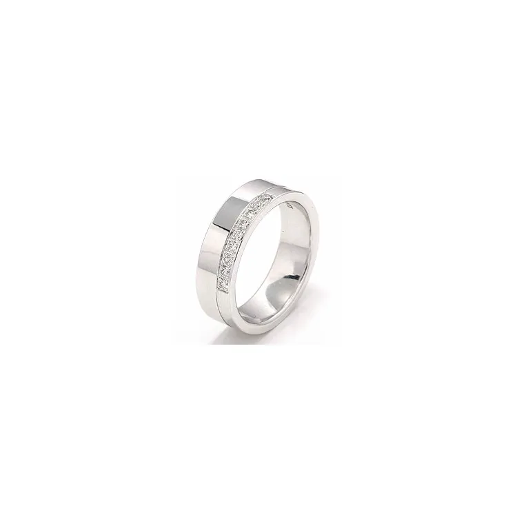 vielsesring i 14 karat hvidguld 9 x 0,015  ct