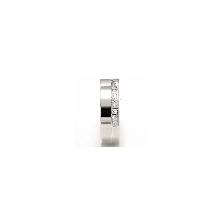 vielsesring i 14 karat hvidguld 9 x 0,015  ct