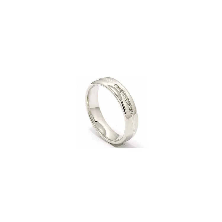 brillant vielsesring i 14 karat hvidguld 7 x 0,013 ct