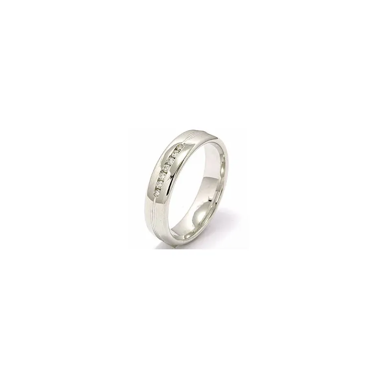 brillant vielsesring i 14 karat hvidguld 7 x 0,013 ct