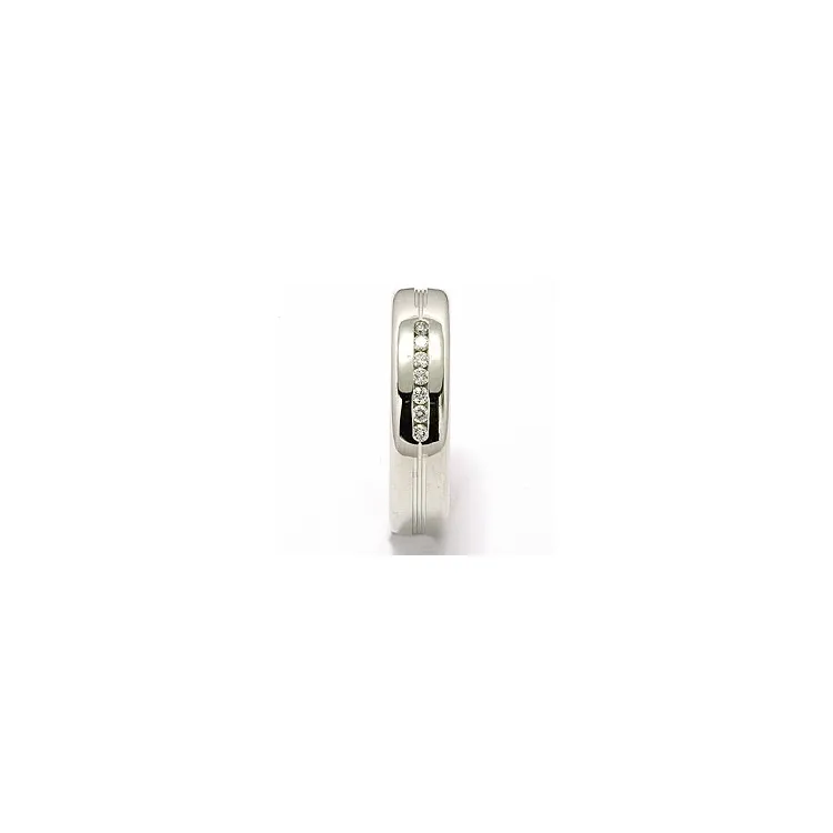 brillant vielsesring i 14 karat hvidguld 7 x 0,013 ct