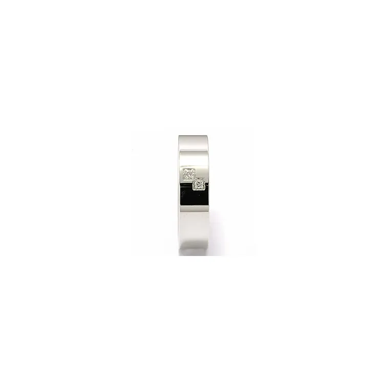 vielsesring i 14 karat hvidguld 2 x 0,015 ct