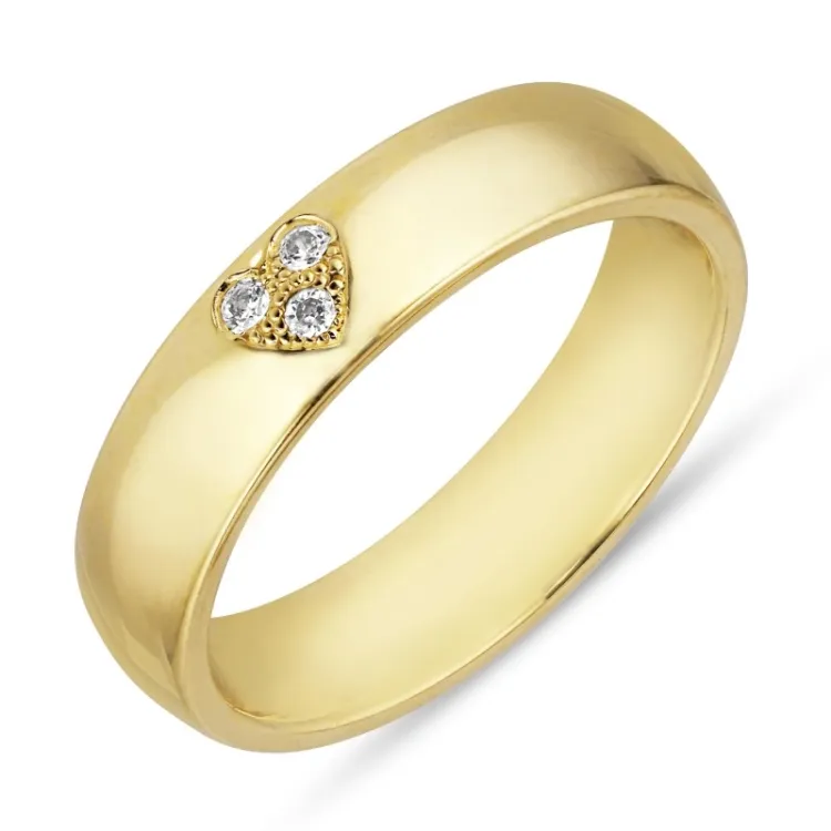 hjerte vielsesring i 14 karat guld 0,075 ct