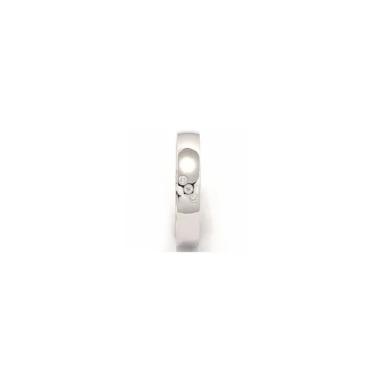 Vielsesring i 14 karat hvidguld 0,03 ct