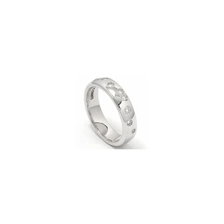 hjerte brillant vielsesring i 14 karat hvidguld 0,225 ct